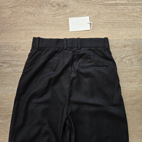 COS High-Waisted Tapered Twill Trousers Black Pants Sz 2 New With Tags MSRP $120 - Picture 10 of 12